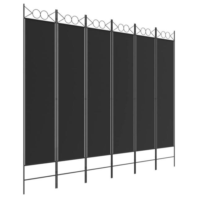 Berkfield Home 6-Panel Room Divider Black 240x200 cm Fabric - image 1