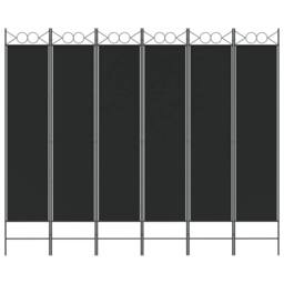 Berkfield Home 6-Panel Room Divider Black 240x200 cm Fabric - thumbnail 3