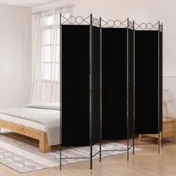 Berkfield Home 6-Panel Room Divider Black 240x200 cm Fabric - thumbnail 2