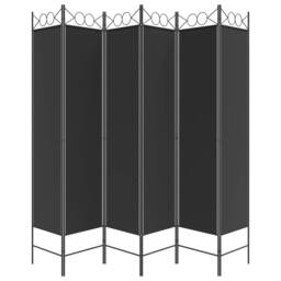 Berkfield Home 6-Panel Room Divider Black 240x200 cm Fabric - thumbnail 4