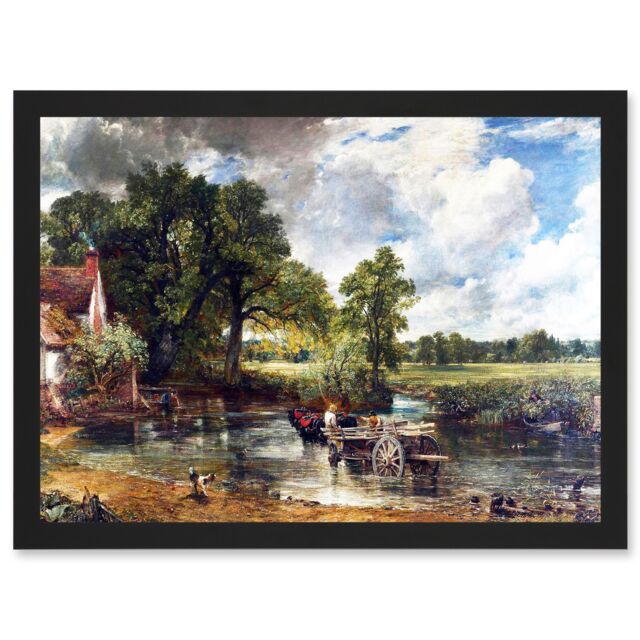 Artery8 John Constable The Hay Wain Old Master Painting Artwork Framed Wall Art Print A4 in Black - image 1