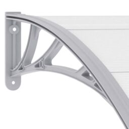 Berkfield Home Door Canopy Grey & Transparent 200x80 cm PC - thumbnail 4