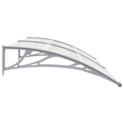 Berkfield Home Door Canopy Grey & Transparent 200x80 cm PC - thumbnail 3