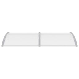 Berkfield Home Door Canopy Grey & Transparent 200x80 cm PC - thumbnail 2