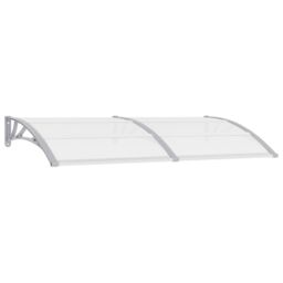 Berkfield Home Door Canopy Grey & Transparent 200x80 cm PC - thumbnail 1