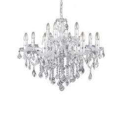 Netlighting Florian 12 Light Chandelier Chrome Finish E14 in Grey