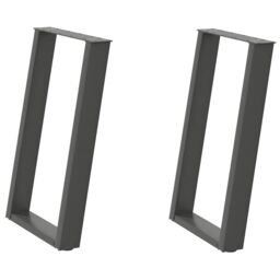 Berkfield Home vidXL Dining Table Legs U-Shaped 2 pcs Anthracite 60x(72-73) cm Steel in Black - thumbnail 2