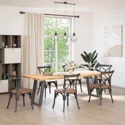 Berkfield Home vidXL Dining Table Legs U-Shaped 2 pcs Anthracite 60x(72-73) cm Steel in Black - thumbnail 3