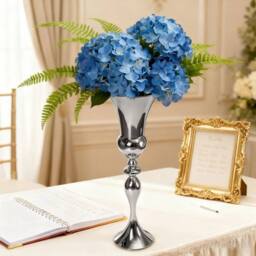 KORVIXA 74CM Stunning Silver Iron Luxury Flower Vase - Size: 100 cm x 100 cm - thumbnail 4