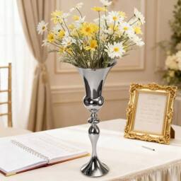 KORVIXA 74CM Stunning Silver Iron Luxury Flower Vase - Size: 100 cm x 100 cm - thumbnail 5