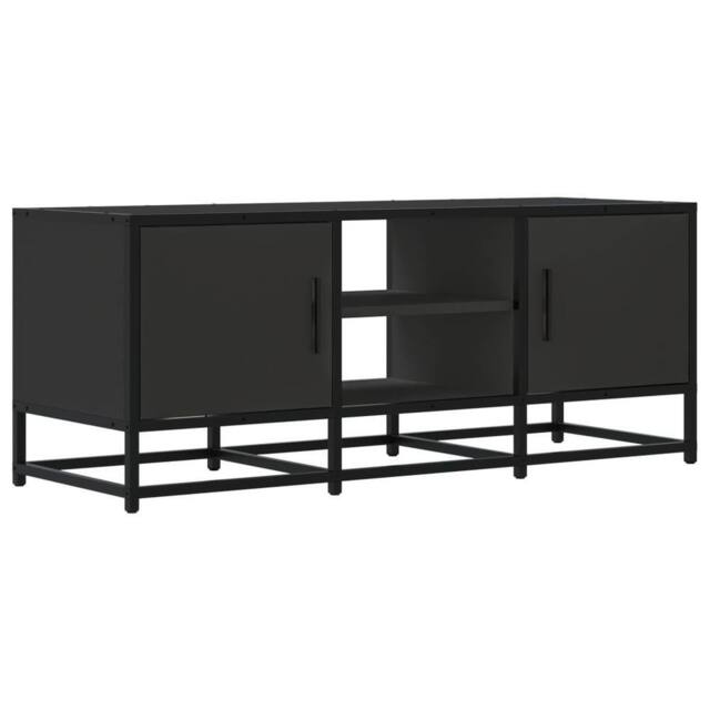 Berkfield Home TV Cabinet Black 100x35x41 cm Engineered Wood & Metal - Size: 100 x 35 x 41 cm - image 1
