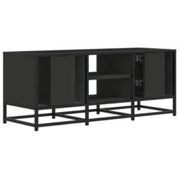 Berkfield Home TV Cabinet Black 100x35x41 cm Engineered Wood & Metal - Size: 100 x 35 x 41 cm - thumbnail 6