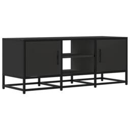 Berkfield Home TV Cabinet Black 100x35x41 cm Engineered Wood & Metal - Size: 100 x 35 x 41 cm - thumbnail 1