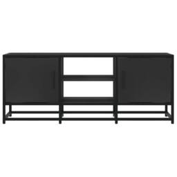 Berkfield Home TV Cabinet Black 100x35x41 cm Engineered Wood & Metal - Size: 100 x 35 x 41 cm - thumbnail 4