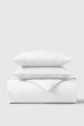 Bedable 100% Cotton Duvet Cover Set - Percale Cooling Sheets - King Size Pillowcase 50x90cm in White - thumbnail 2