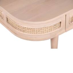 Indian Hub Valencia 1 Drawer Coffee Table - Cane & Mango Wood - L55xW115xH45 cm in Light Sand - thumbnail 4