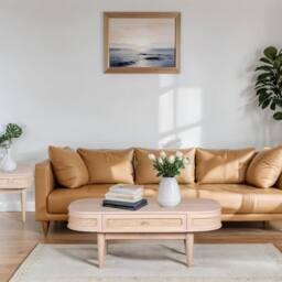 Indian Hub Valencia 1 Drawer Coffee Table - Cane & Mango Wood - L55xW115xH45 cm in Light Sand - thumbnail 5