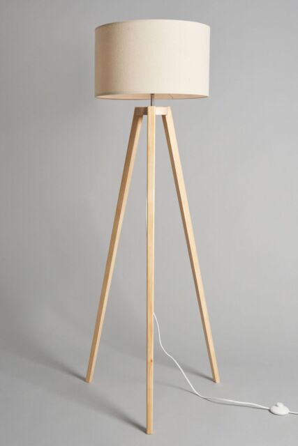 BHS Lighting Keeley Wooden Tripod Floor Lamp in Brown - image 1