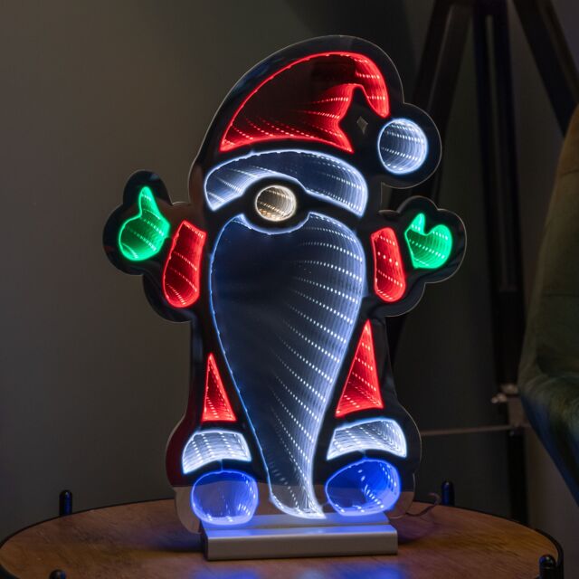 Samuel Alexander Light up Standing Gnome Infinity Decoration on Wooden Base with LEDs - image 1