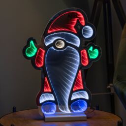 Samuel Alexander Light up Standing Gnome Infinity Decoration on Wooden Base with LEDs