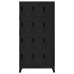 Berkfield Home Locker Cabinet Black 90x45x180 cm Steel - Size: 90 x 45 x 180 cm - thumbnail 2
