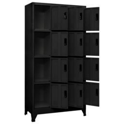 Berkfield Home Locker Cabinet Black 90x45x180 cm Steel - Size: 90 x 45 x 180 cm - thumbnail 3