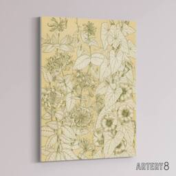 "Artery8 Leaves From Nature No 9 Botanical Jones Vintage Canvas Wall Art in Beige - Size: W18"" x H24""" - thumbnail 2