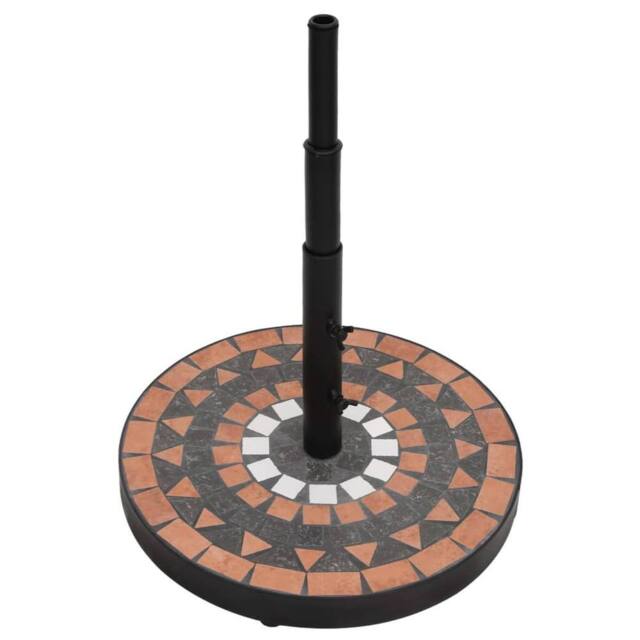 Berkfield Home Parasol Base Terracotta & White Round 12 kg in Brown - image 1