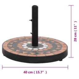 Berkfield Home Parasol Base Terracotta & White Round 12 kg in Brown - thumbnail 7
