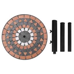 Berkfield Home Parasol Base Terracotta & White Round 12 kg in Brown - thumbnail 5