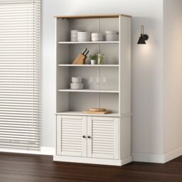 Berkfield Home Bookcase VIGO White 85x35x170 cm Solid Wood Pine - Size: 85 x 35 x 170 cm - thumbnail 1
