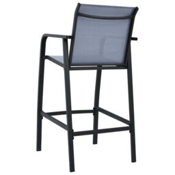 Berkfield Home Garden Bar Chairs 2 pcs Grey Textilene - thumbnail 5
