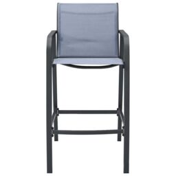 Berkfield Home Garden Bar Chairs 2 pcs Grey Textilene - thumbnail 3