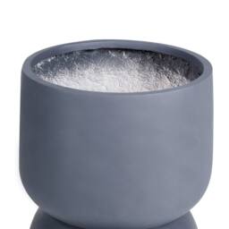 Wyld and Coco Grey Round Plant Pot Concrete Style Weather Resistant - thumbnail 4