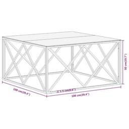 Berkfield Home Coffee Table Gold Stainless Steel & Tempered Glass - thumbnail 9