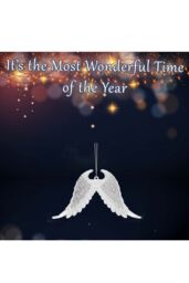 VFM e-Store Christmas Tree Decoration Hanging Glitter Snowflake Angel Wings Silver - thumbnail 3