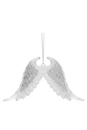 VFM e-Store Christmas Tree Decoration Hanging Glitter Snowflake Angel Wings Silver - thumbnail 1