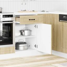 Berkfield Home Kitchen Base Cabinet Kalmar Sonoma Oak Engineered Wood in Brown - thumbnail 3