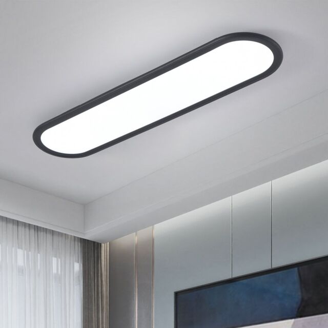 Garwarm 1 - Light 70cm Simple Rectangle Acrylic LED Flush Mount in Black - image 1