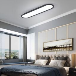Garwarm 1 - Light 70cm Simple Rectangle Acrylic LED Flush Mount in Black - thumbnail 3