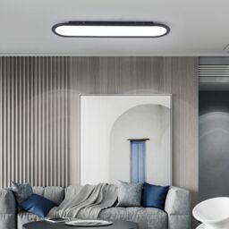 Garwarm 1 - Light 70cm Simple Rectangle Acrylic LED Flush Mount in Black - thumbnail 6