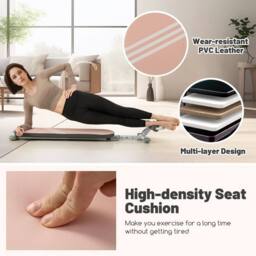 NESTLUNE Multifunctional Sit Up Bench Adjustable Workout Bench in Pink - Size: 0-12 m - thumbnail 6