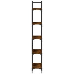 Berkfield Home Bookshelf 5-Tier Smoked Oak 60.5x24x166.5 cm Engineered Wood in Brown - thumbnail 6