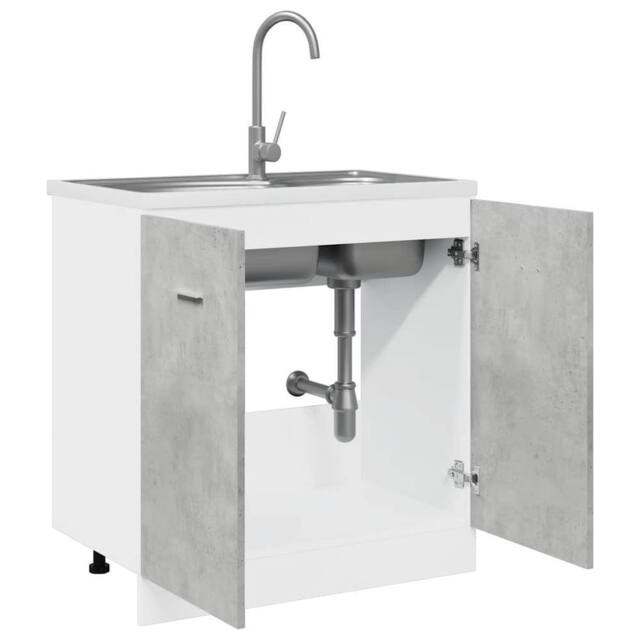 Berkfield Home Sink Bottom Cabinet Lyon Concrete Grey 80x46x81.5 cm Engineered Wood - image 1