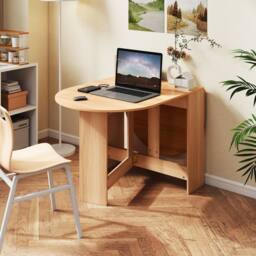 Gymax 163cm Extendable Dining Table Folding Drop Leaf Multifunction Table in Light Khaki - thumbnail 9