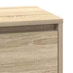 Berkfield Home Bedside Cabinet with LED Sonoma Oak 39x34, 5x65 cm Engineered Wood in Beige - thumbnail 9