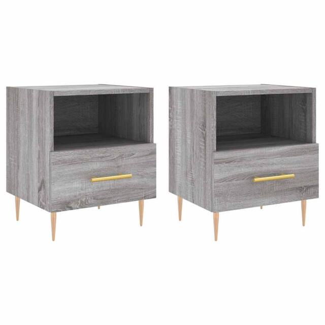 Berkfield Home Bedside Cabinets 2 pcs Grey Sonoma 40x35x47.5 cm Engineered Wood - image 1
