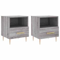 Berkfield Home Bedside Cabinets 2 pcs Grey Sonoma 40x35x47.5 cm Engineered Wood - thumbnail 1