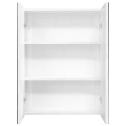 Berkfield Home Bathroom Mirror Cabinet 60x15x75 cm MDF Shining White - Size: 60 x 15 x 75 cm - thumbnail 3