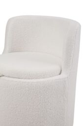Living and Home 360° Upholstered Sherpa Swivel Chair with Storage in White - thumbnail 8